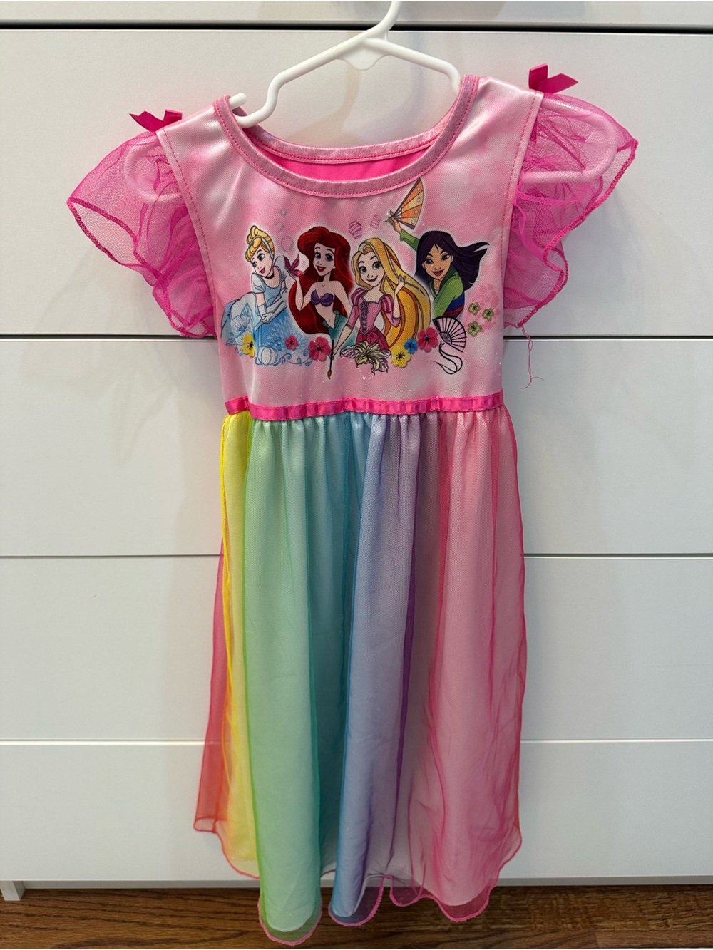 Girls Rainbow Disney Princess Nightgown Size 4T